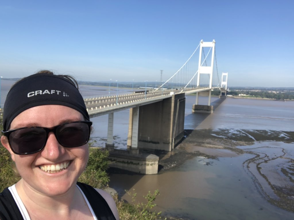 Kirstie smiling with Severn Bridge in background